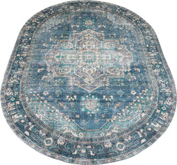 Vloerkleed Nora Petrol - Ovaal 200 x 290 cm