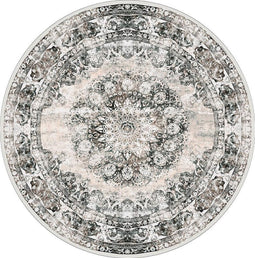Vloerkleed Viola - Rond - ø120 cm - Antraciet - Vintage