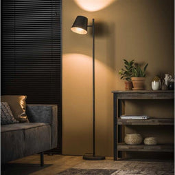 Vloerlamp 1L verstelbare metalen kap - Charcoal