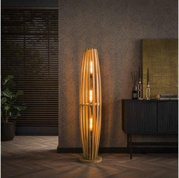 Vloerlamp 3L orbit L - Massief mango naturel