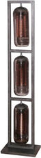 Vloerlamp 3L tower smoke glas - geperforeerd staal - Artic zwart