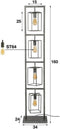 Vloerlamp Cubic Tower | 4 Lampen