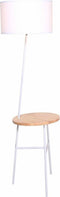 Vloerlamp DKD Home Decor Wit Bruin Polyester Metaal Pijnboom (40 x 65 x 152 cm)