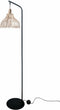 Vloerlamp DKD Home Decor Zwart Metaal Bruin Rotan (40 x 40 x 160 cm)