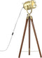 Vloerlamp driepoot 69 cm massief mangohout