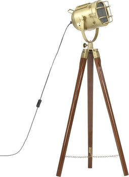 Vloerlamp driepoot 97 cm massief mangohout