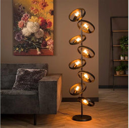 Vloerlamp Hover 8 lampen - Charcoal