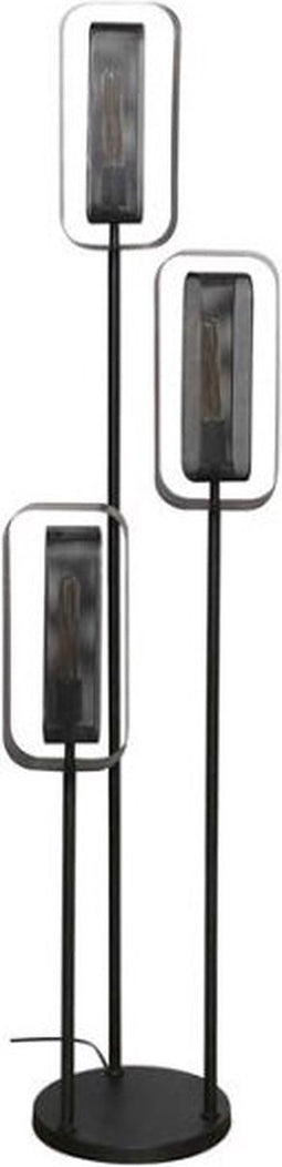 Vloerlamp Mesh rotate 3 lampen - Artic zwart