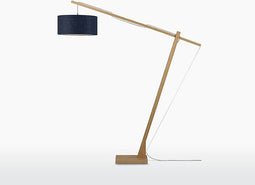Vloerlamp - MONTBLANC - Bamboe Voetstuk (h. 220 cm) - Blauw Linnen