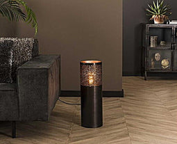 Vloerlamp Ø20 cilinder 60cm - Zwart nikkel