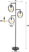 Vloerlamp Ring 3 lampen - Charcoal