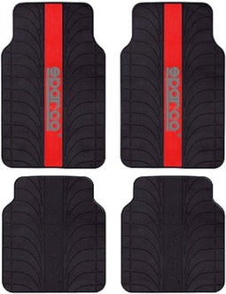 Vloermattenset voor auto Sparco SPC1913RS Universeel Zwart/Rood (4 pcs)