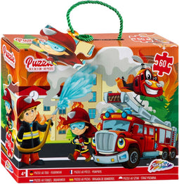 Vloerpuzzel Brandweer 58x39 cm 60 Stukjes
