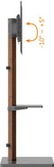 Vloerstandaard voor 37-75 inch scherm - Met legplank - Kantelbaar - Tot 35kg - Hout/zwart