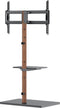 Vloerstandaard voor 37-75 inch scherm - Met legplank - Kantelbaar - Tot 35kg - Hout/zwart