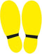 Vloersticker - voetstappen - route aanduiding - 10 sets á 2 stuks - geel zwart - links rechts - COVID-19 - Corona - Antislip - uv bestendig - supergrip plaklaag