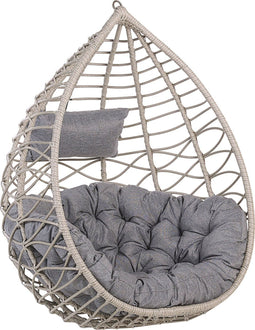 Beliani ARSITA - Hangstoel - Grijs - PE rotan