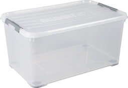 Curver Handy+ Opbergbox - 115 liter - deksel en wieltjes - transparant