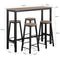 SoBuy Bartafel - Bartafelset - 4 Krukken - Max. 150 kg - 120 x 40 x 100 cm - Bruin / Zwart
