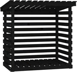 vidaXL - Haardhoutrek - 108x73x108 - cm - massief - grenenhout - zwart