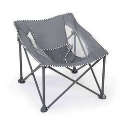 BRIGHT STARS Pop 'N Chill Grijze Opvouwbare Baby Bouncer, SPF +50 Zonnescherm en Draagtas Inbegrepen