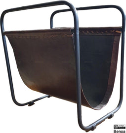 Benoa Dillon Iron Magazine Rack Leather Basket 40 cm