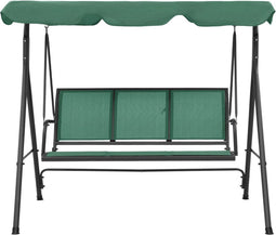 vidaXL Schommelbank 170 cm textileen en staal groen