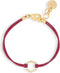 Scmyk BG-263 - Koordarmband - Verstelbaar 16-18 cm - Donkerroze met goudkleurige hexagon