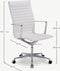 Furnicher Akira bureaustoel - Leren zitting - Chroom frame - In hoogte verstelbaar - Draaibaar - Wit
