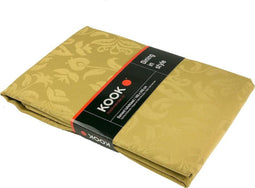 KOOK Tafelkleed Damast Polyester Goud 140 bij 240 cm