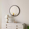 Woltu Ronde Wandspiegel Ø 50 cm - Zwart Metalen Frame - Moderne Decoratieve Spiegel voor Badkamer,