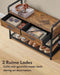 Kapstok Oxford - Halmeubel 6-in-1 - 10 haken 2 lades schoenenrek - Bruin