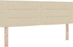 vidaXL - Hoofdbord - Lijnen - Design - Crème - 140 - cm - Stof