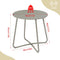 eSituro ronde bijzettafel - metalen balkon tafel - verstelbare voetglijders - grijs - diameter 45 cm