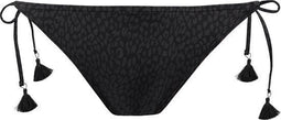 Barts Bathers Tanga - Panterprint - Zijkant met verstelbare bandjes - Zwart