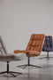 WOOOD Dirkje Draaifauteuil - Leerlook - Cognac - 101x70x85