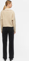 Object Kelly L/S Knit Pullover - Dames Trui - Fijn gebreid - Beige - Maat S