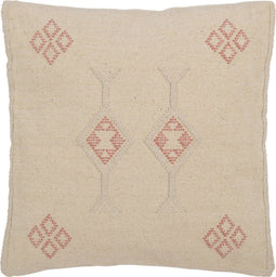 J-Line kussen Diamanten + Pijlen - katoen - creme/roze