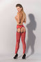 Printed Datex jarretelgordel met kousen rood - S