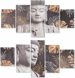 Schilderij DKD Home Decor Pijnboom Canvas Boeddha (5 pcs) (2 pcs)