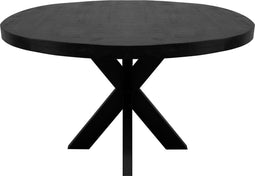 Kick Industrial Eetkamertafel Dax Rond - Zwart 130 cm