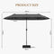 Coast Dubbele Rechthoekige Parasol - 396 x 201 cm - Ventilatiegat en kruisvoet - Grijs
