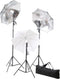 vidaXL - Fotostudioset - met - lampen, - paraplu's, - achtergrond - en - reflector