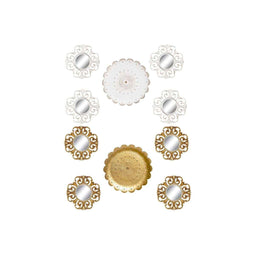 Set spiegels DKD Home Decor Kristal Gouden Wit PP 2 Stuks Modern Decapé (35 x 2 x 35 cm)