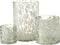 J-Line windlicht Spikkel - glas - grijs/wit - large