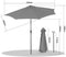 Angel Living Balkonparasol - Halfrond - UV-bestendig - 245 x 120 cm - Grijs
