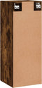 vidaXL - Wandkast - 34,5x34x90 - cm - bewerkt - hout - gerookt - eikenkleurig