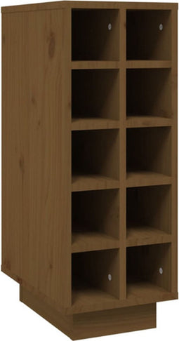 vidaXL - Wijnkast - 23x34x61 - cm - massief - grenenhout - honingbruin