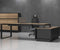 Directiebureau Cube Hoekcombinatie incl ladenblok met 3 laden. Met zwevend blad. Uitvoering links.
