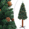 vidaXL - Kerstboom - met - echt - hout - en - dennenappels - smal - 150 - cm - PVC - groen